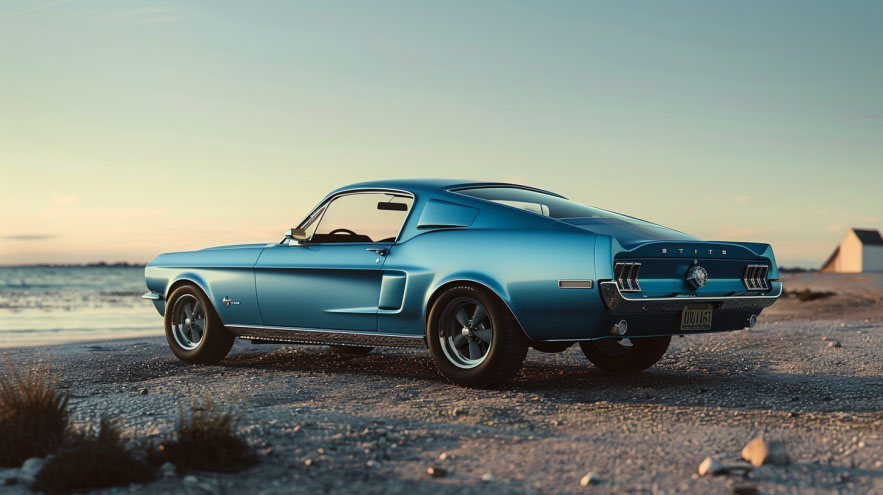 Ford mustang bleue